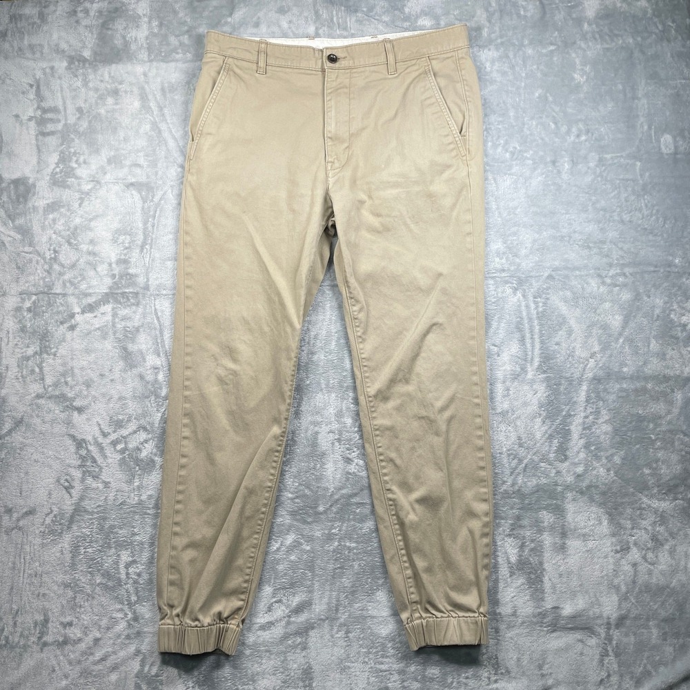 Levi Strauss & Co Khaki Chino Jogger Pants Mens Size 34x34 Casual Comfort